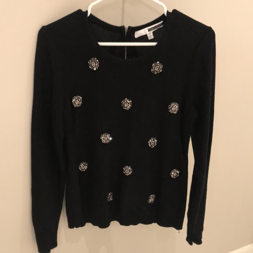 Black sweater with jewel decorations